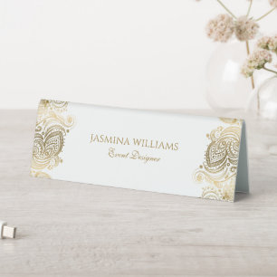 Plaque De Table Typographie D'Or Personnalisée encadrée Par Gold P