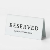 Plaque De Table Typographie Élégante Moderne Simple Propre Réservé (Verso)