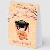 Plaque De Table Ume Kokeshi Doll Japanese Geisha Yellow (Arrière)