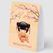 Plaque De Table Ume Kokeshi Doll Japanese Geisha Yellow (Recto)