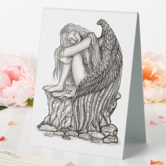 Plaque De Table Un ange endormi sur la pierre (In SItu (Mariage))