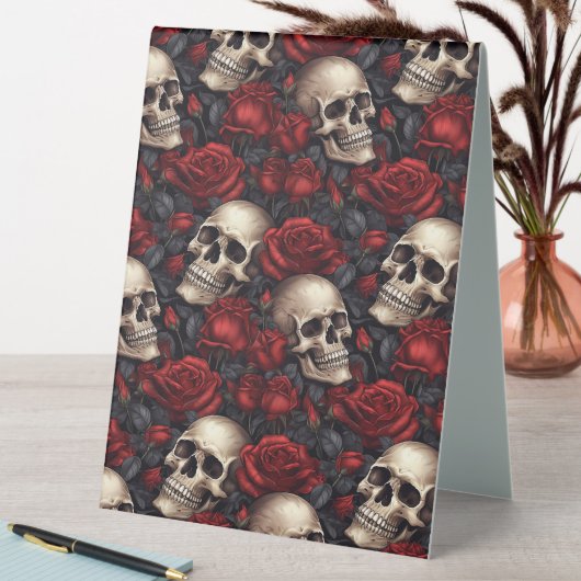 Plaque De Table Un crâne et une série Rose 10 (En SItu (Tableau))