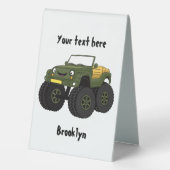 Plaque De Table Un Green Monster truck (Verso)