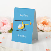 Plaque De Table Un joli hélicoptère de dessin animé jaune (In SItu (Mariage))