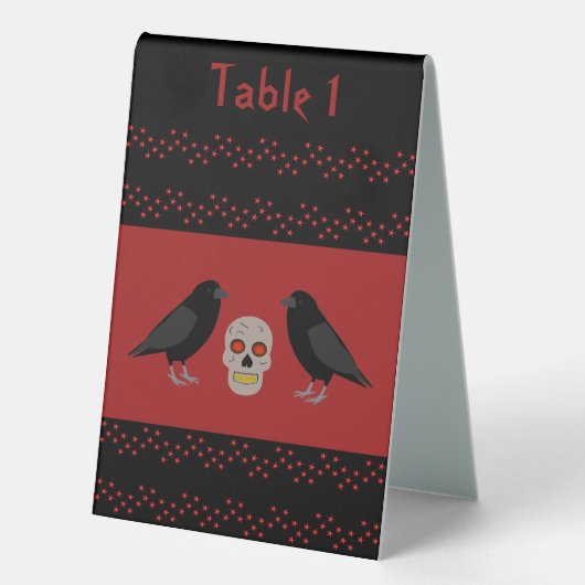 Plaque De Table Un manque de générosité de Ravens Halloween Party (Recto)