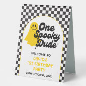 Plaque De Table Un Mec Éffrayant Accueil pour le premier anniversa (Recto)