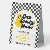 Plaque De Table Un Mec Éffrayant Accueil pour le premier anniversa (Verso)