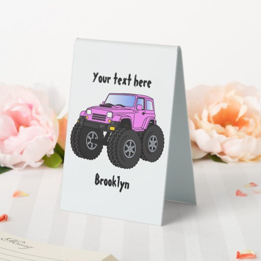 Plaque De Table Un Pink Monster Cartoon (In SItu (Mariage))