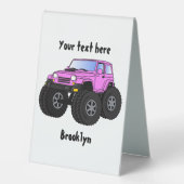 Plaque De Table Un Pink Monster Cartoon (Recto)