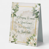 Plaque De Table Une femme en prière (Crème) (Verso)