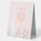 Plaque De Table Une petite fille rose d'oie sotte 1er anniversaire (Recto)
