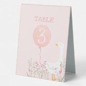 Plaque De Table Une petite fille rose d'oie sotte 1er anniversaire (Verso)