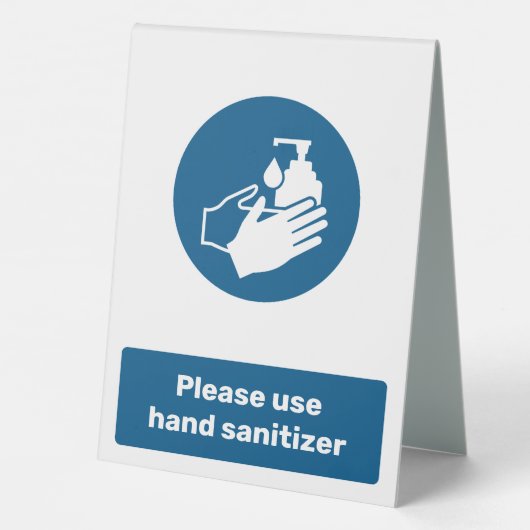 Plaque De Table Utiliser le désinfectant à main (Verso)