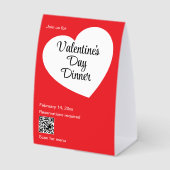 Plaque De Table Valentine's Day Dinner Heart Red White Restaurant (Recto)