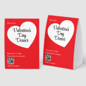 Plaque De Table Valentine's Day Dinner Heart Red White Restaurant (Recto/verso)