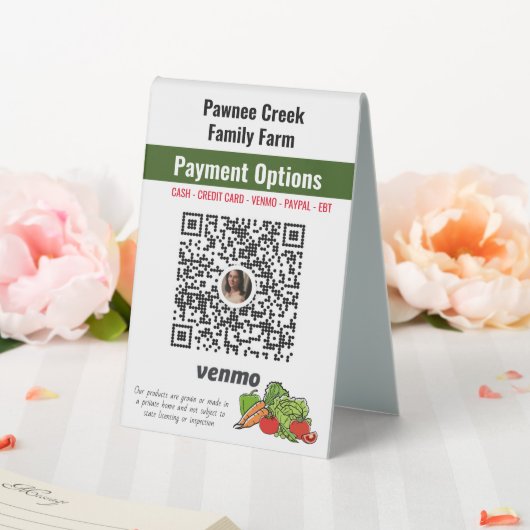 Plaque De Table Végétable Farmers Marché sur mesure Venmo (In SItu (Mariage))