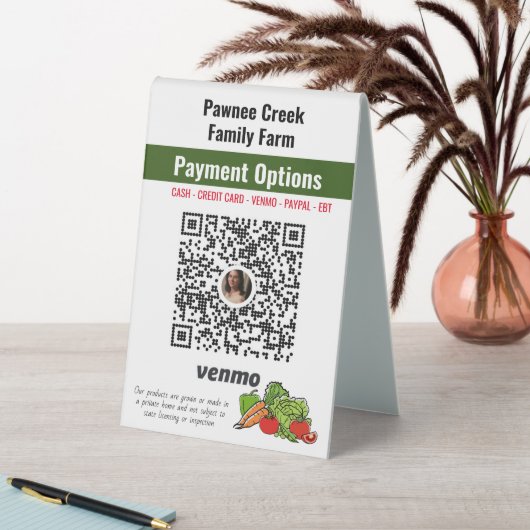 Plaque De Table Végétable Farmers Marché sur mesure Venmo (En SItu (Tableau))