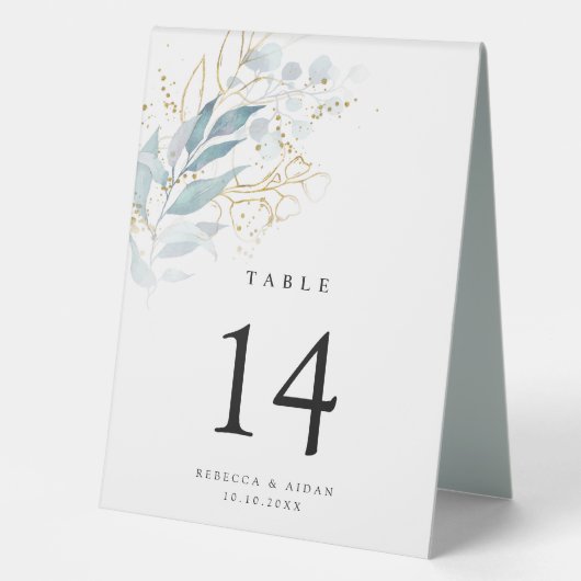 Plaque De Table Végétation aérée et feuille d'or (Recto)