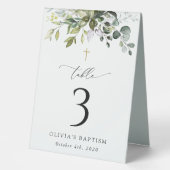 Plaque De Table Végétation, Feuilles d'Eucalyptus, Numéros de Tabl (Recto)