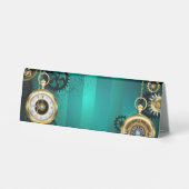 Plaque De Table Veille bijoux Steampunk sur un Arrière - plan vert (Verso)