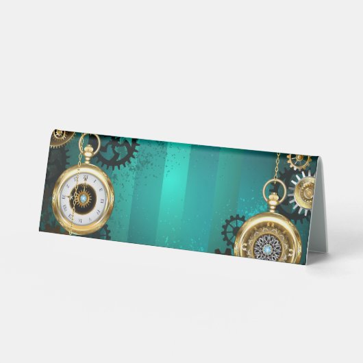 Plaque De Table Veille bijoux Steampunk sur un Arrière - plan vert (Recto)