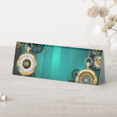 Plaque De Table Veille bijoux Steampunk sur un Arrière - plan vert (En SItu (Tableau))