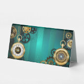 Plaque De Table Veille bijoux Steampunk sur un Arrière - plan vert (Verso)