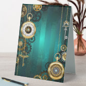 Plaque De Table Veille bijoux Steampunk sur un Arrière - plan vert (En SItu (Tableau))