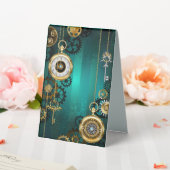 Plaque De Table Veille bijoux Steampunk sur un Arrière - plan vert (In SItu (Mariage))