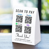 Plaque De Table Venmo CashApp PayPal Zelle QR Codes Scan To Pay