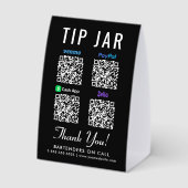 Plaque De Table Venmo CashApp PayPal Zelle QR Pot à pourboire (Verso)