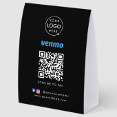 Plaque De Table Venmo Payment Tabletop Sign | QR Code Scan to Pay (Arrière)