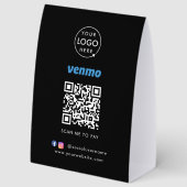 Plaque De Table Venmo Payment Tabletop Sign | QR Code Scan to Pay (Recto)