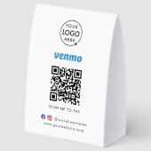 Plaque De Table Venmo Payment Tabletop Sign | QR Code Scan to Pay (Recto)