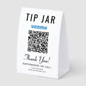 Plaque De Table Venmo PayPal Pot commun QR Entreprise (Recto)