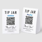 Plaque De Table Venmo PayPal Pot commun QR Entreprise (Recto/verso)