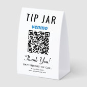 Plaque De Table Venmo PayPal Tip Jar QR Business (Recto)