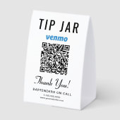 Plaque De Table Venmo Pot à Pourboires QR Entreprise (Verso)