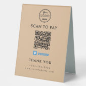 Plaque De Table Venmo professionnel QR Code numérisation pour paye (Recto)