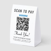 Plaque De Table Venmo QR Code Scan To Pay (Recto)