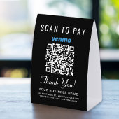 Plaque De Table Venmo QR Code Scan To Pay Black