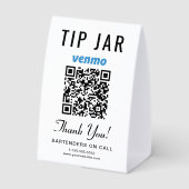 Plaque De Table Venmo Tip Jar QR Business (Verso)