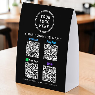 Plaque De Table Venmo Zelle PayPal CashApp Codes QR Logo d'entrepr