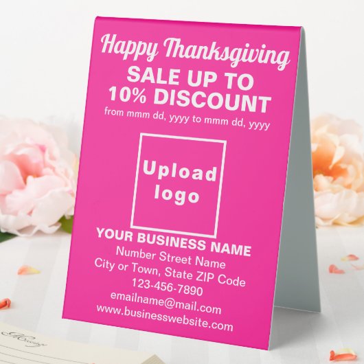 Plaque De Table Vente d'action de grâces d'entreprise sur panneau  (In SItu (Mariage))