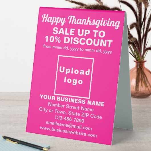 Plaque De Table Vente d'action de grâces d'entreprise sur panneau  (En SItu (Tableau))