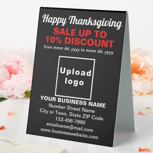 Plaque De Table Vente d'action de grâces d'entreprise sur panneau  (In SItu (Mariage))