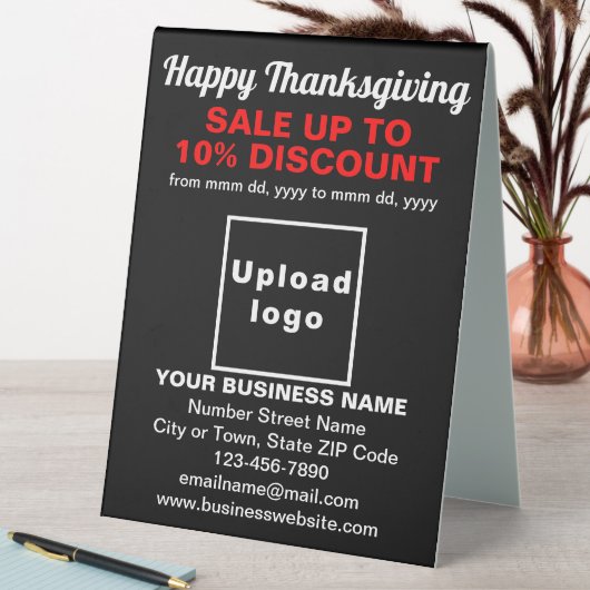 Plaque De Table Vente d'action de grâces d'entreprise sur panneau  (En SItu (Tableau))