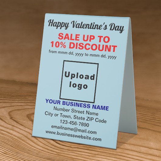 Plaque De Table Vente de la Saint-Valentin Entreprise sur un panne