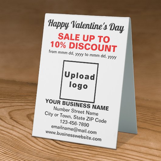 Plaque De Table Vente de Saint-Valentin d'affaires sur une table b