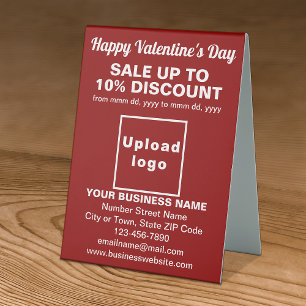 Plaque De Table Vente de Saint-Valentin en entreprise sur le panne